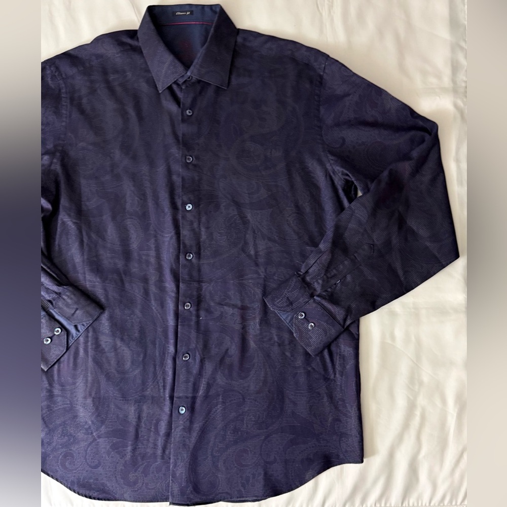 Bugatchi Uomo Classic Fit Patterned Dark Purple L… - image 2